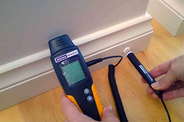 Moisture Detection Device Used During Complete Home Inspection Palm Springs